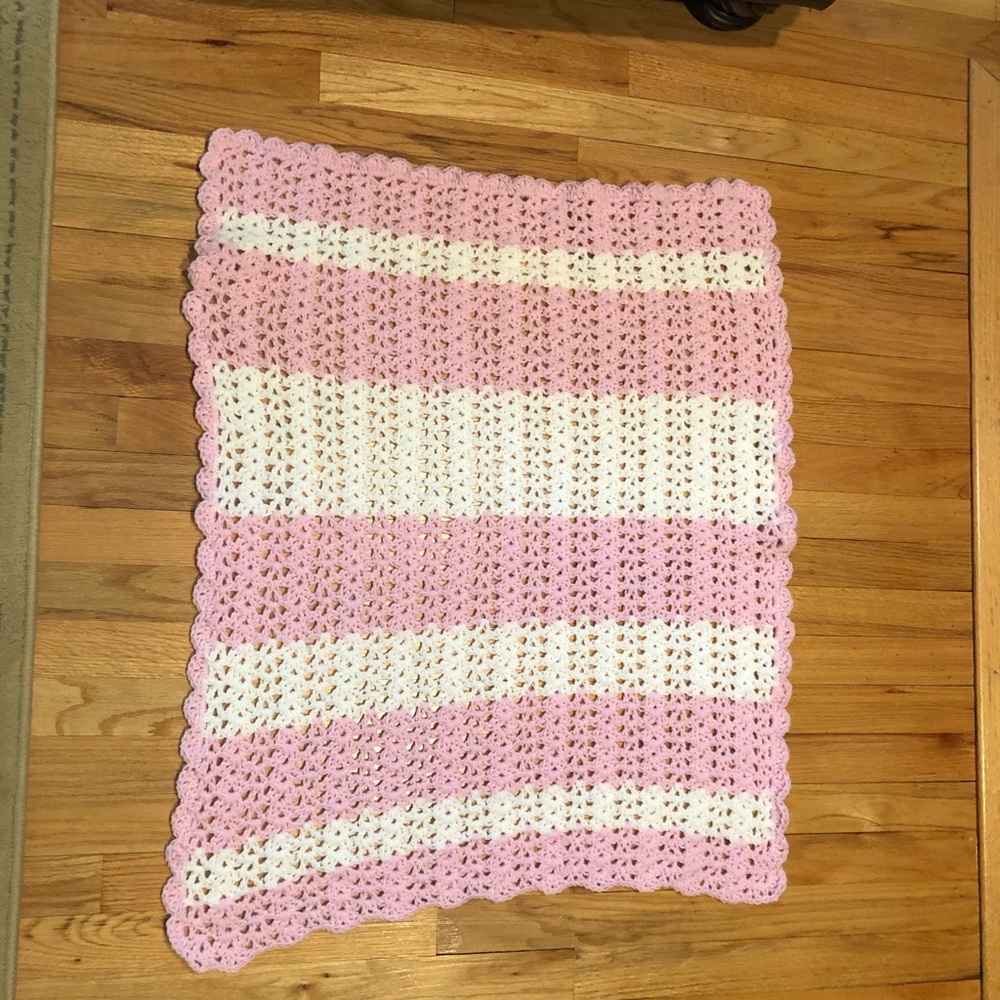 Handmade Pink & White Blanket